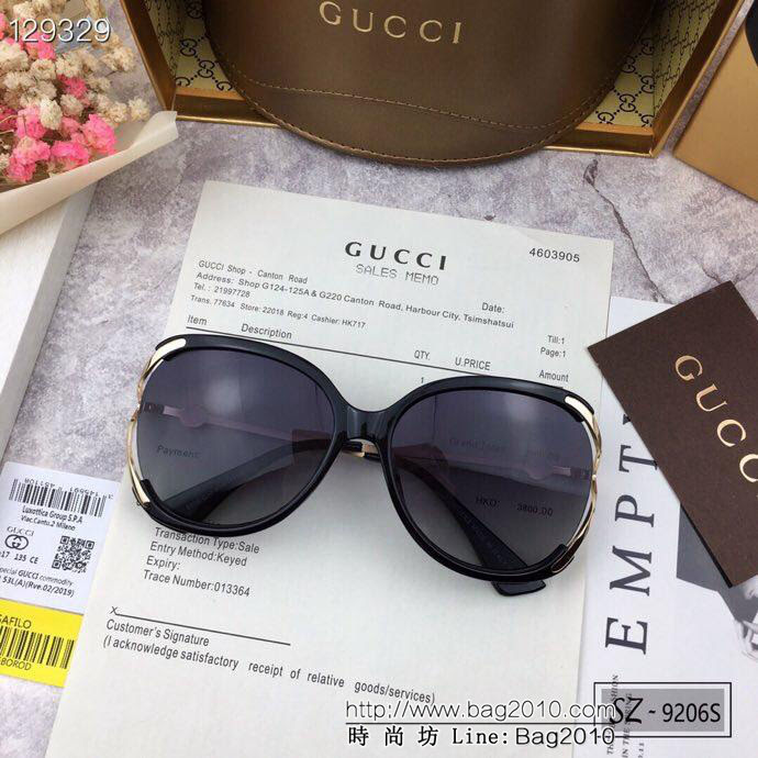 GUCCI古馳 2019新款 古奇小蜜蜂爆款太陽鏡 遮擋有害光線防輻射 出行旅遊搭配衣服必備品 9206S  lly1499